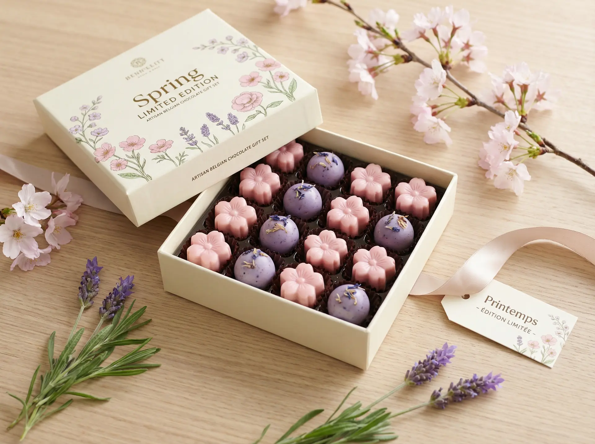 春日花语限定礼盒 - 糖心 ，樱花与薰衣草巧克力
